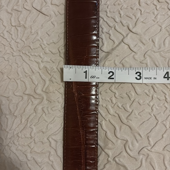 Brighton Brown Leather Belt with Pearl Like Ornate Silver Buckle Style #M 23507 - Picture 5 of 7